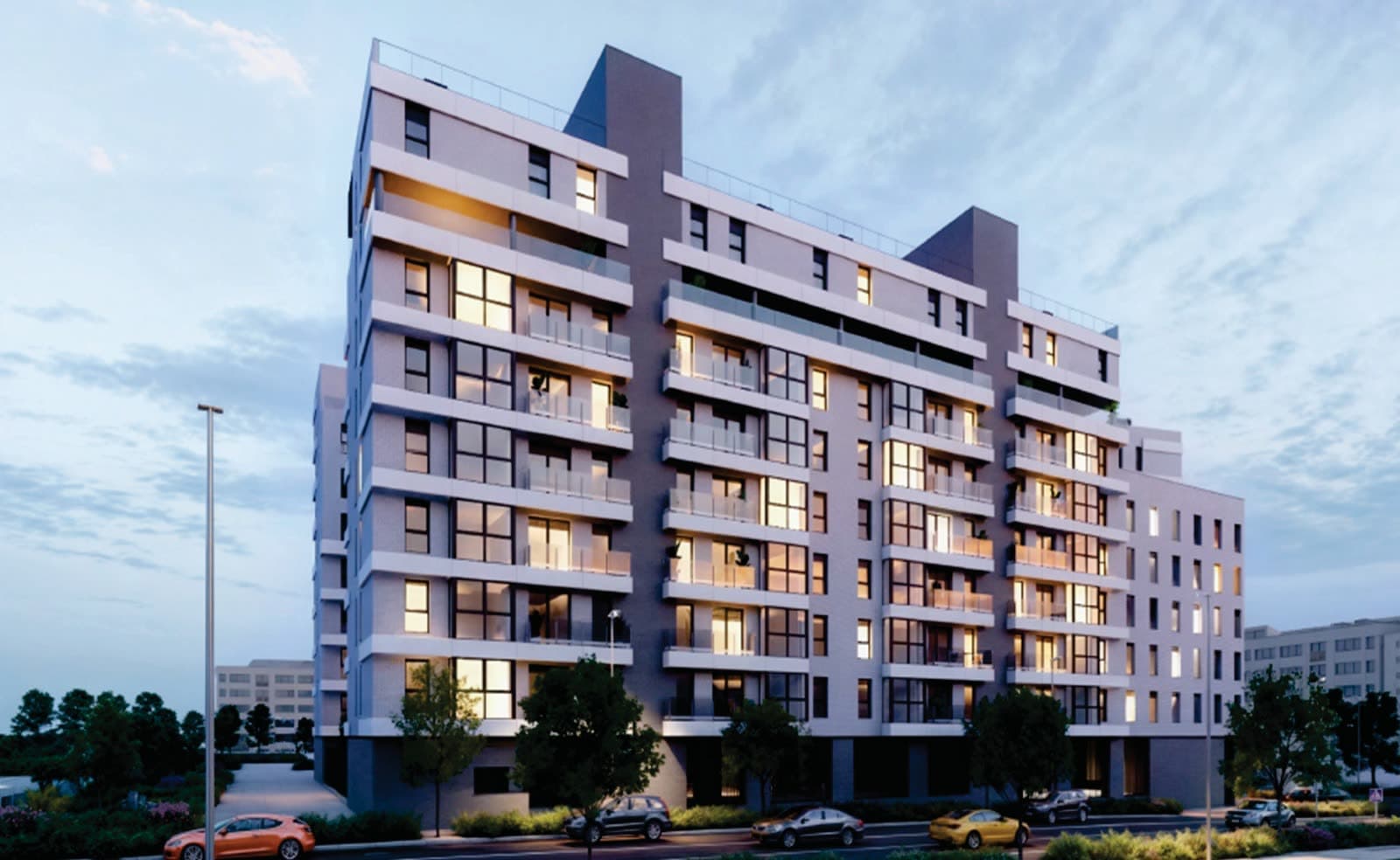 New apartment in a complex with a pool